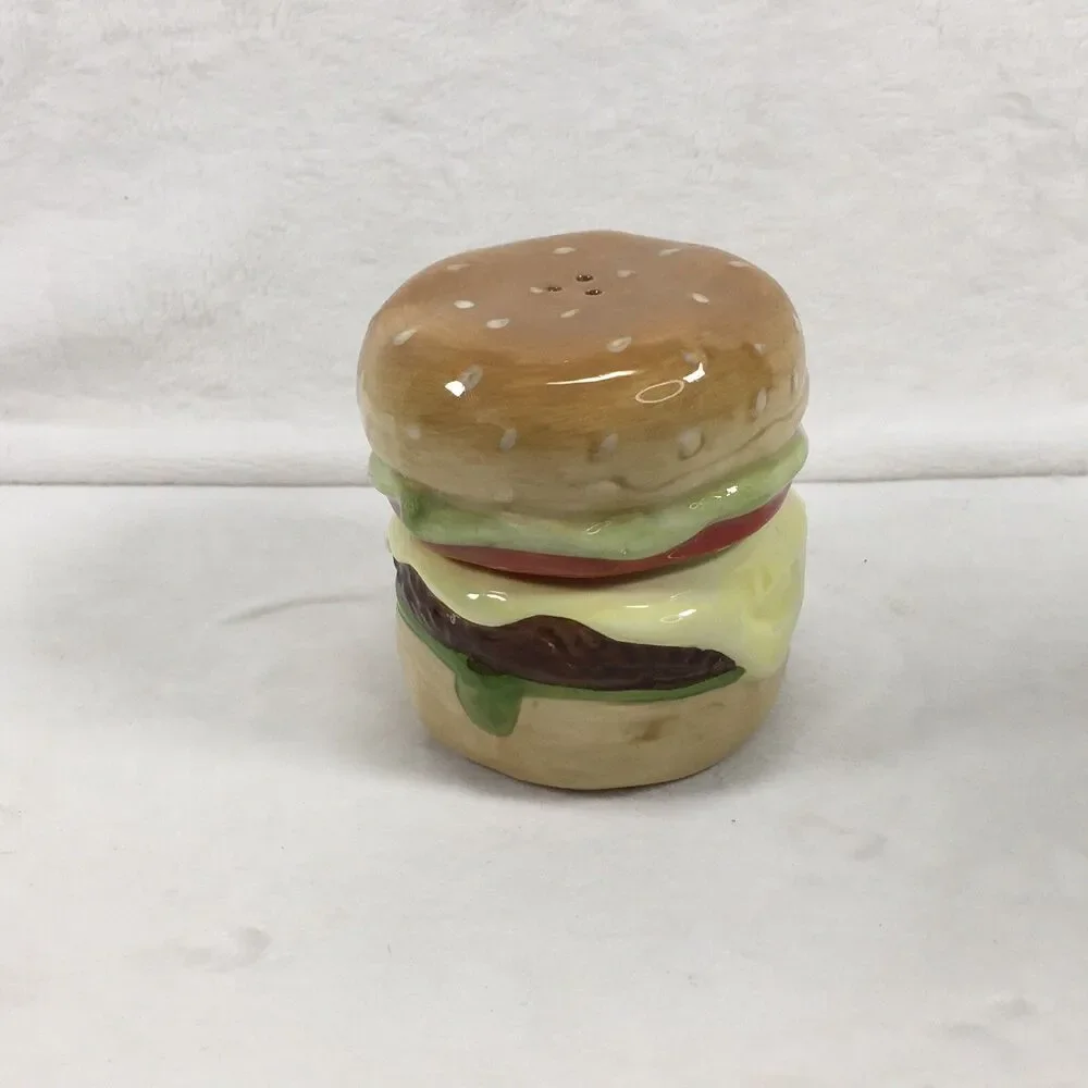 Pier 1 Imports Salt Pepper Shaker Set Thrill of the Grill Cheeseburger Stackable